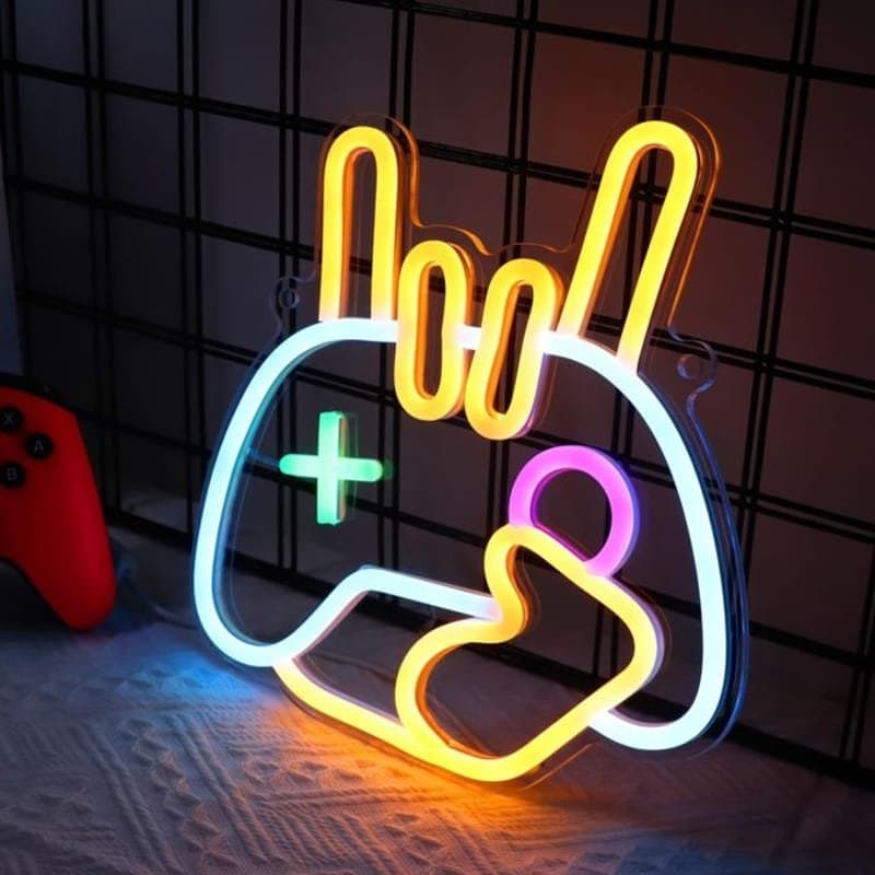 Gaming Controller Neon Sign Vector Design for Laser Cutting (DXF/SVG)