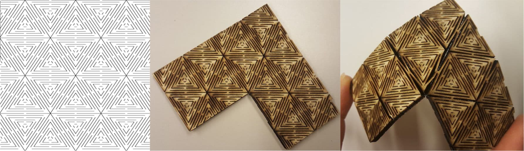 Geodesic Living Hinge Pattern Vector for Laser Cutting DXF