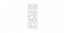 Geometric Bathroom Door Panel Vector Design (DXF)