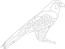 Geometric Bird Stained Glass Style Vector DXF File