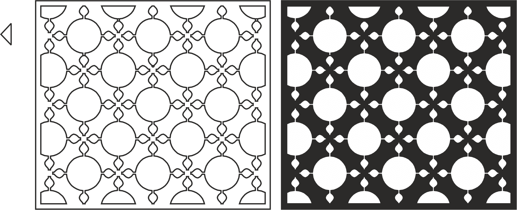 Geometric Circle Lattice Pattern for CNC Laser Cutting Vector
