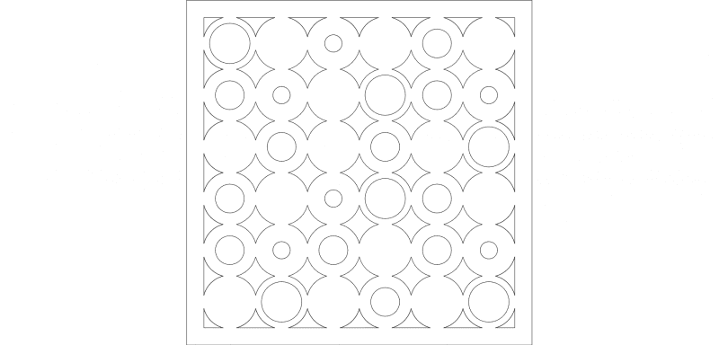 Geometric Circle Pattern Laser Cut Panel Vector DXF