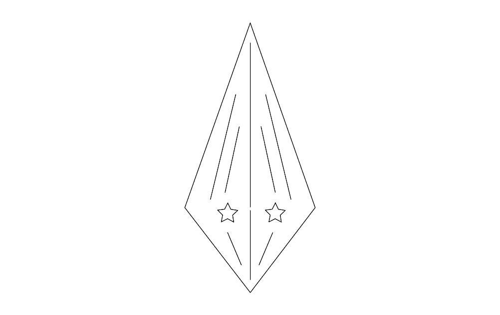 Geometric Diamond Star Vector Design DXF File
