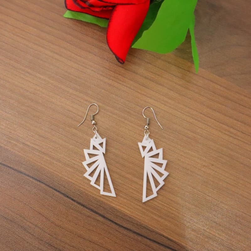 Geometric Fan Laser Cut Earrings Vector DXF File