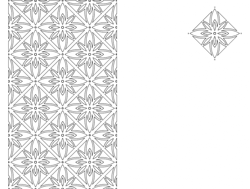 Geometric Floral Lattice Panel DXF Vector File