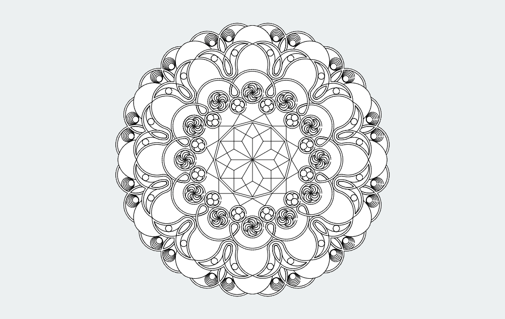Geometric Floral Mandala Laser Cut Vector File DXF