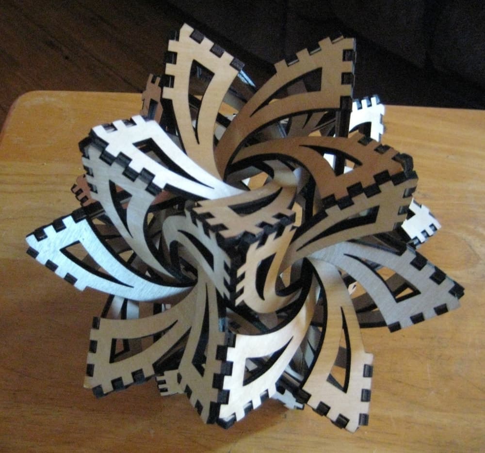 Geometric Frabjous 3D Sculpture Laser Cut Vector File