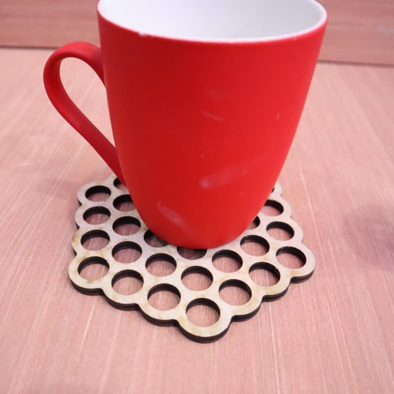 Geometric Honeycomb Laser Cut Coaster DXF Vector File