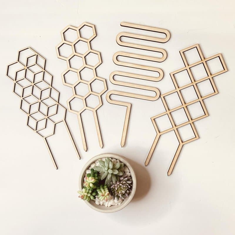 Geometric Indoor Plant Trellis Stakes Laser Cut Vector Files