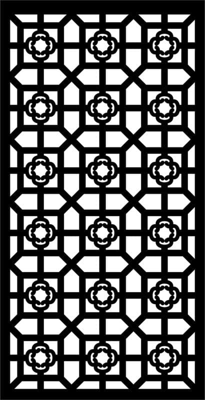 Geometric Lattice Decorative Panel Vector DXF File