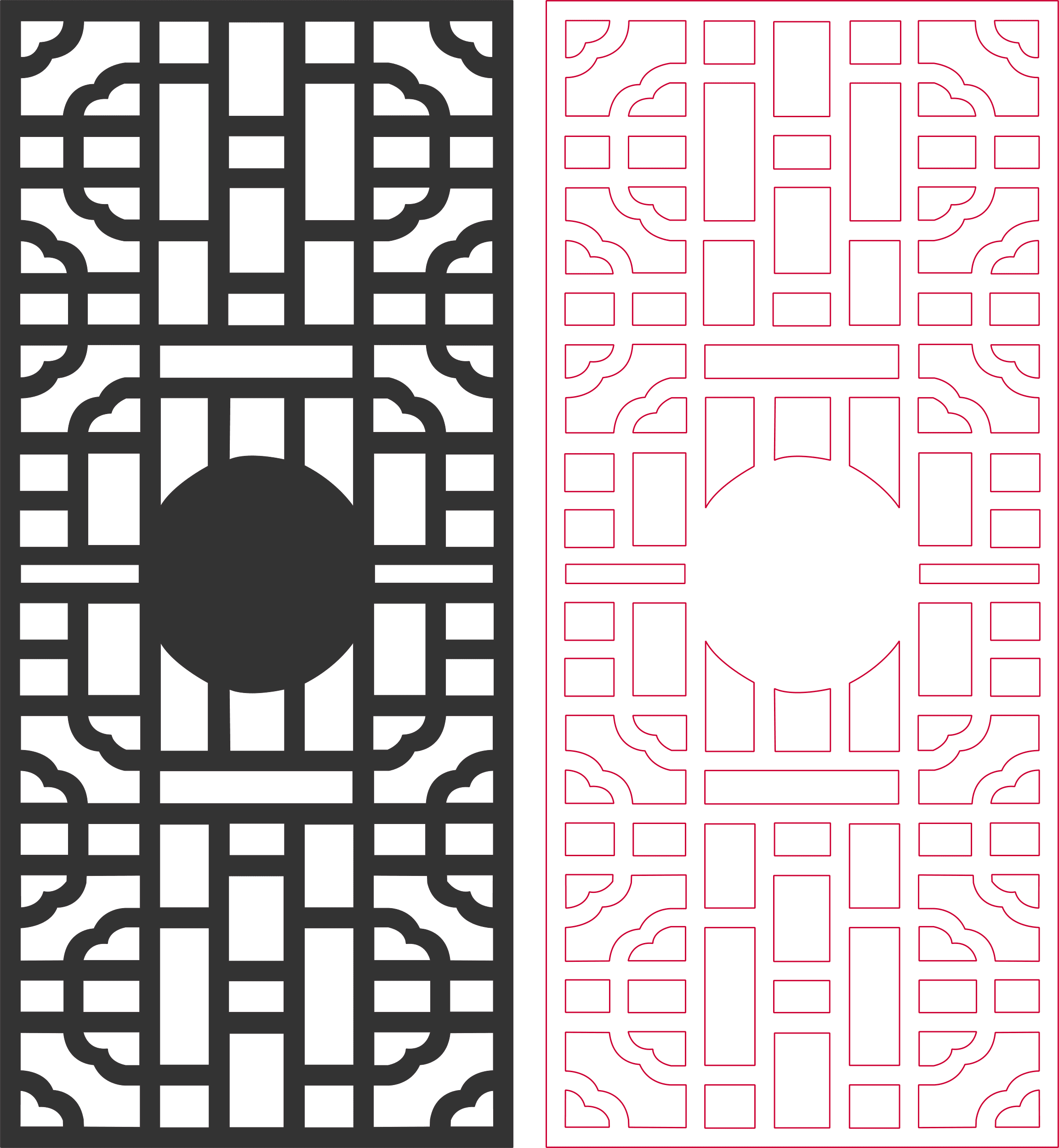 Geometric Lattice Decorative Panel Vector DXF File