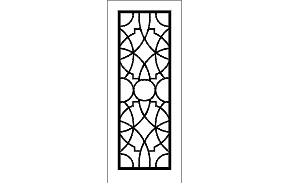 Geometric Lattice Door Panel Vector Laser Cut File