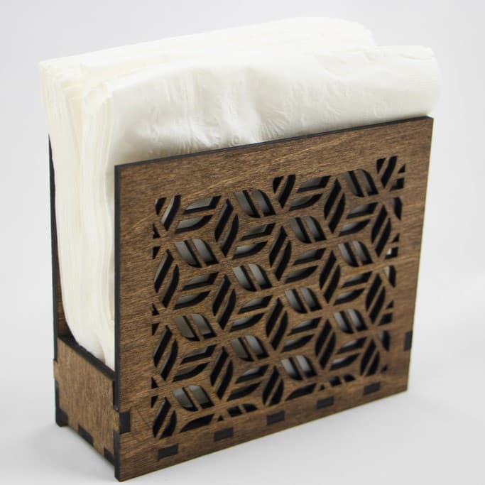 Geometric Lattice Napkin Holder Laser Cut Vector SVG File