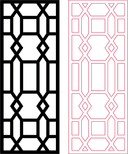 Geometric Lattice Room Divider Vector DXF File