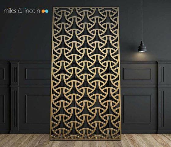 Geometric Lattice Room Divider Vector File for Laser Cutting DXF