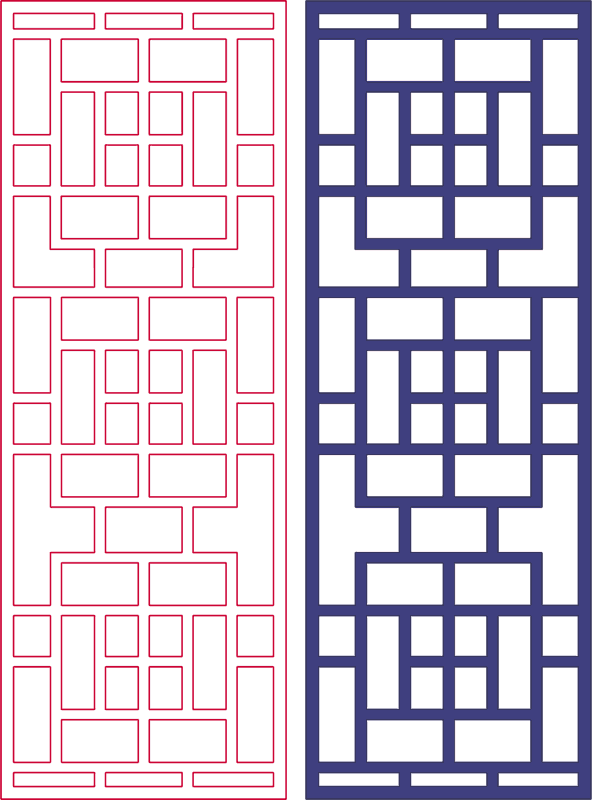 Geometric Lattice Screen Pattern DXF File for Laser Cutting