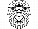 Vector de Cabeza de León Geométrico para Corte Láser DXF