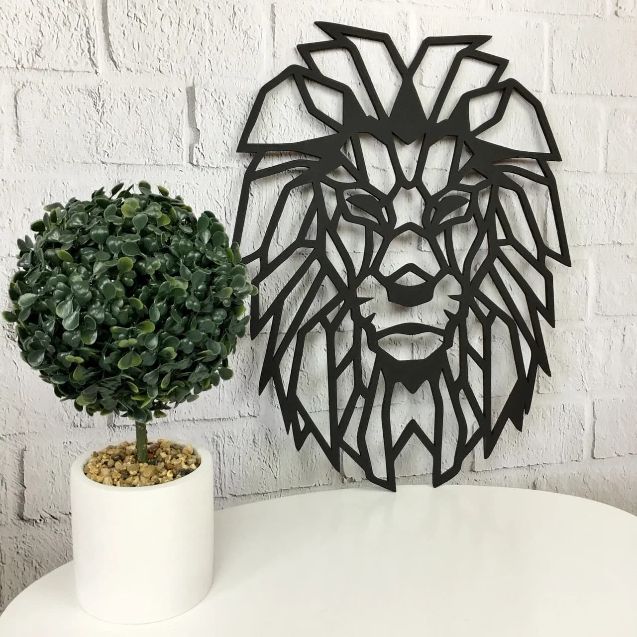 Geometric Lion Head Wall Art Laser Cut Vector File