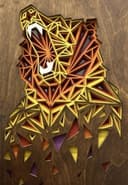 Geometric Multi-Layer Bear Wall Art Laser Cut Vector File