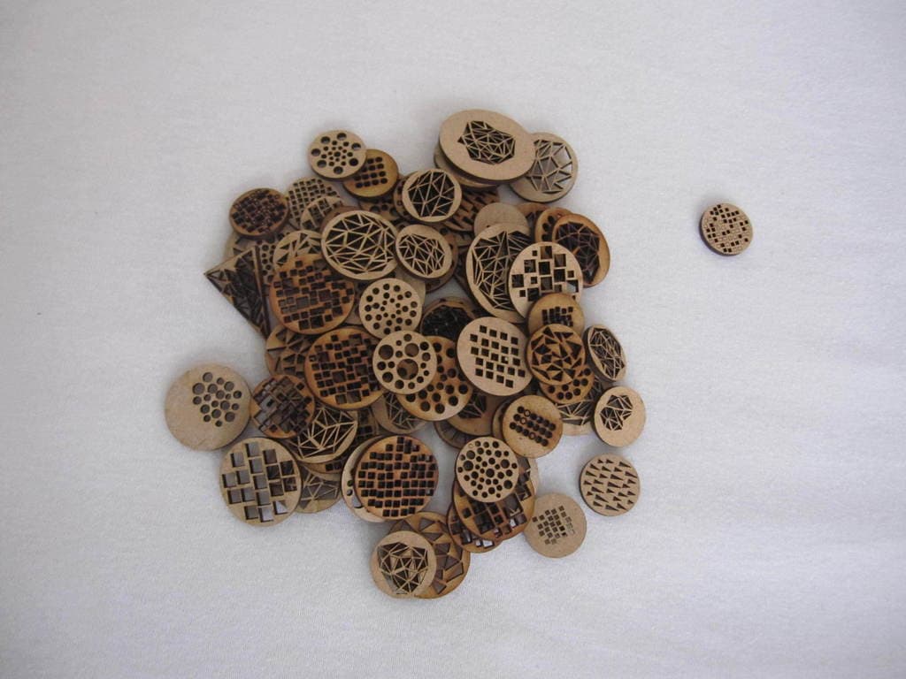 Geometric Pattern Wooden Buttons SVG for Laser Cutting
