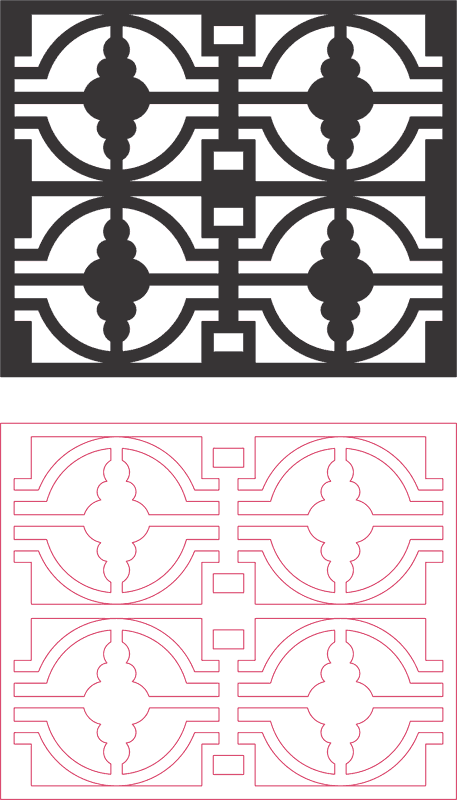 Patrón de Panel de Pantalla Geométrico Vector DXF para Corte Láser