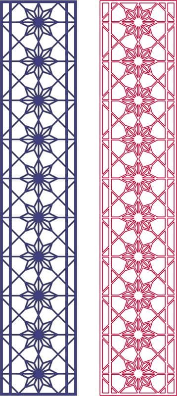Geometric Star Lattice Decorative Panel DXF Vector File