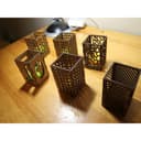 Conjunto de Porta-Velas Geométricos Arquivos Vetoriais Laser Cut