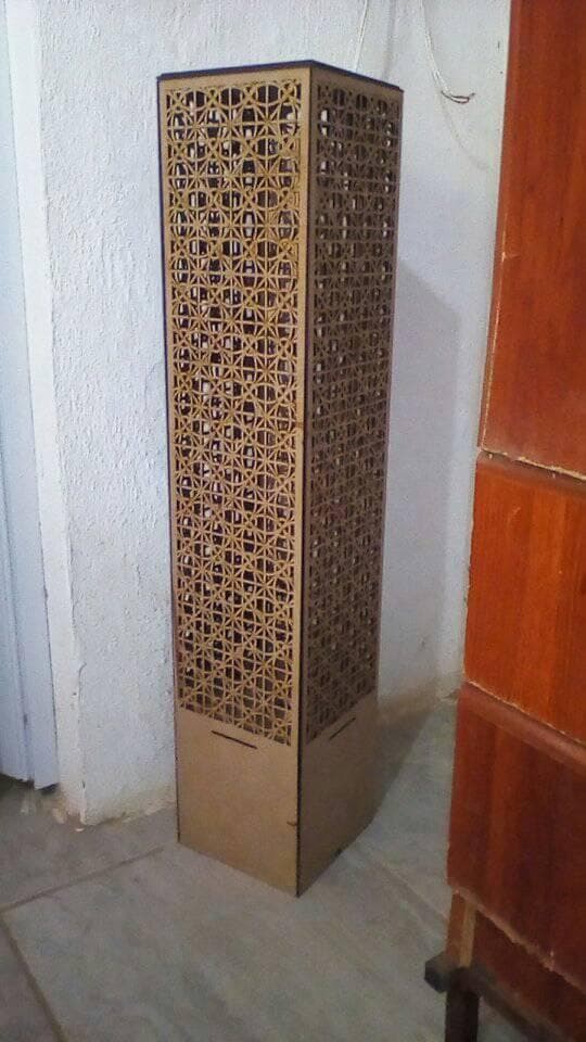 Geometric Tower Floor Lamp Laser Cut Vector File