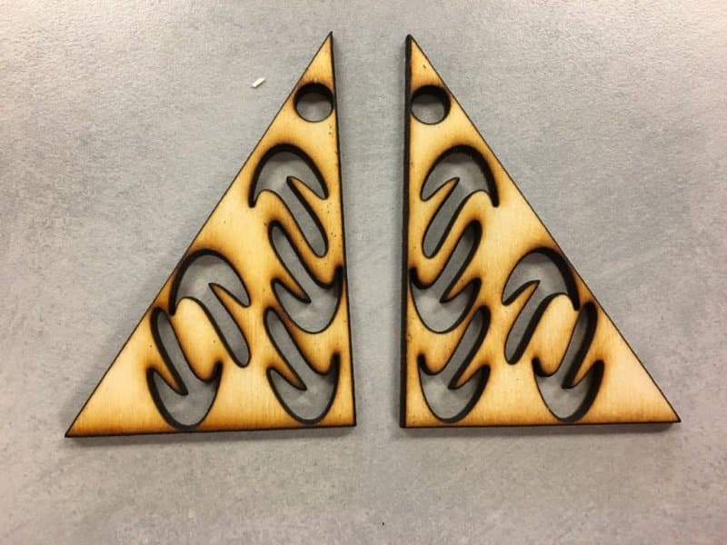 Geometric Triangle Cutout Earrings Vector Laser Cut File