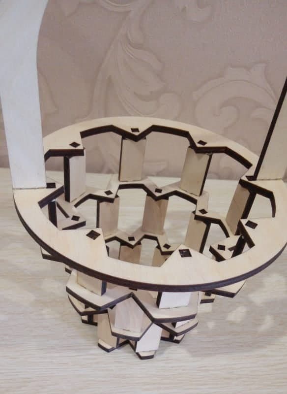 Geometric Wooden Basket Laser Cut Vector File