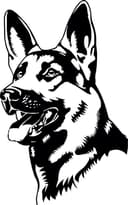 German Shepherd Dog Head Portrait Vector DXF for Laser Cutting