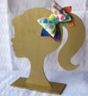 Expositor de Lazos Silueta de Niña Archivo Vectorial Laser Cut