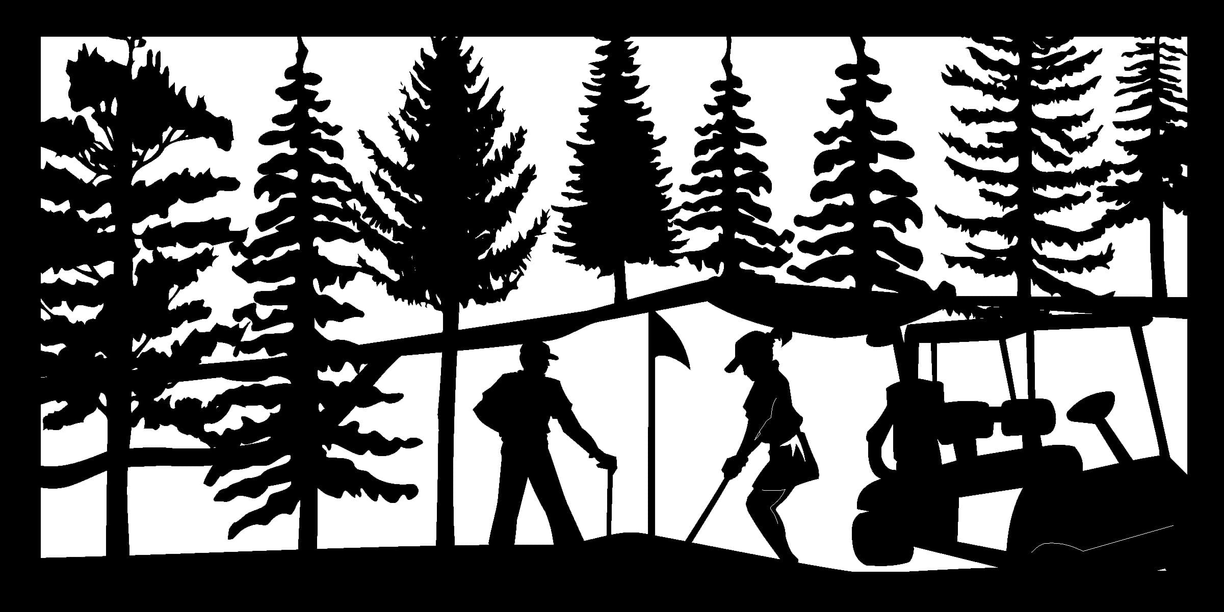 Archivo Vectorial DXF de Campo de Golf para Corte Láser
