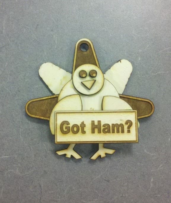 Got Ham Turkey Ornament Vector File for Laser Cutting (DXF)