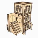 Torre de Dados Gótica Puzzle 3D Vetor para Corte a Laser