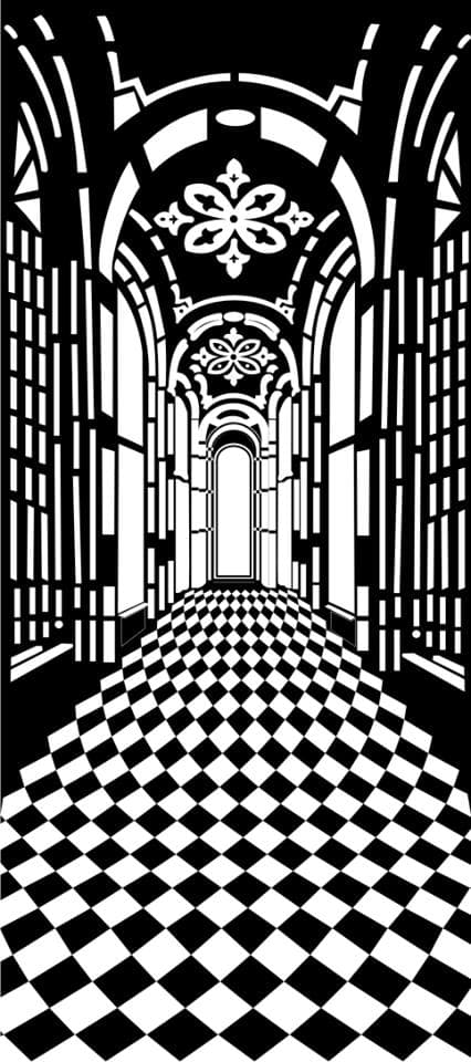Gothic Hallway Perspective Laser Cut Vector Design