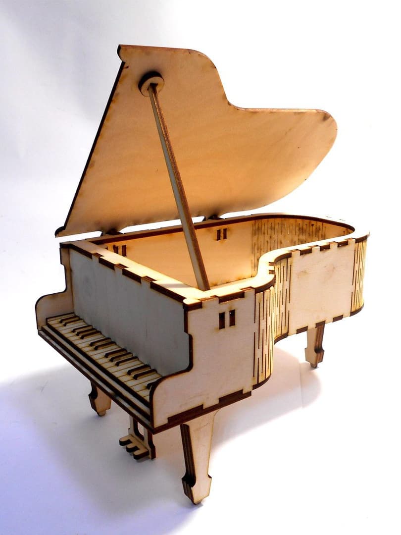 Grand Piano Keepsake Box Laser Cut Vector File