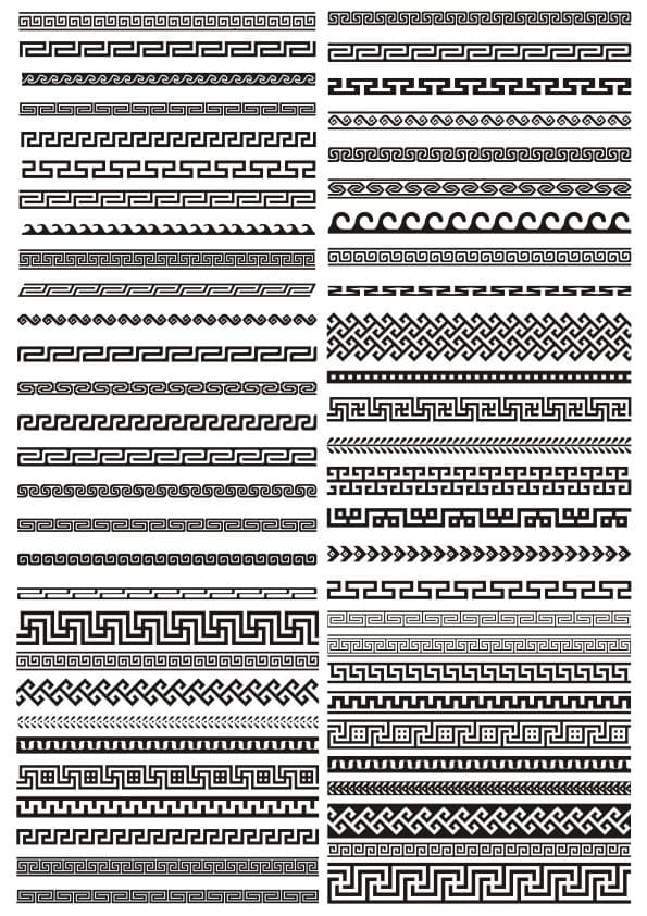 Greek Key Border Patterns Vector Collection for Laser Cutting