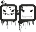 Gritty Graffiti Style Square Faces Vector for Laser Cutting