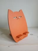 Soporte de Celular Gato Gruñón Vector para Laser Cut