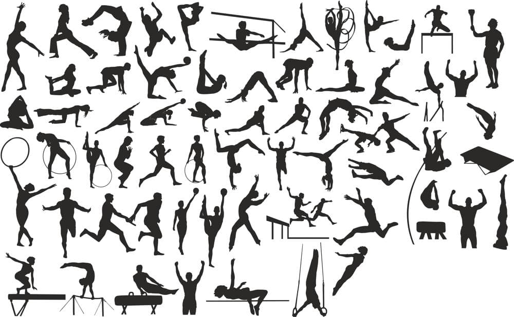 Gymnastics Silhouette Vector Pack - Free Laser Cut Files