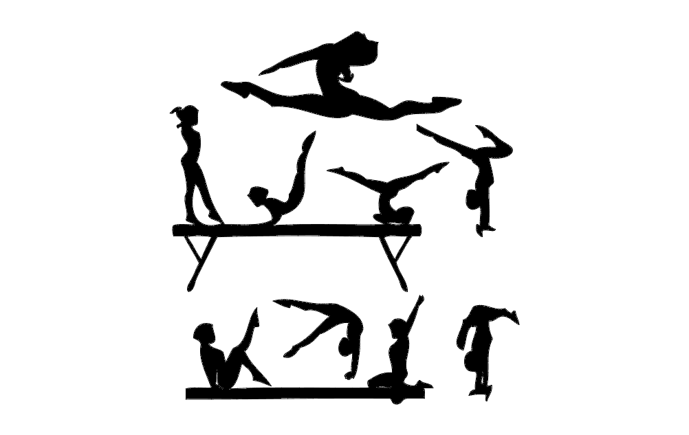 Paquete de Vectores de Siluetas de Gimnasia Archivos DXF CDR SVG