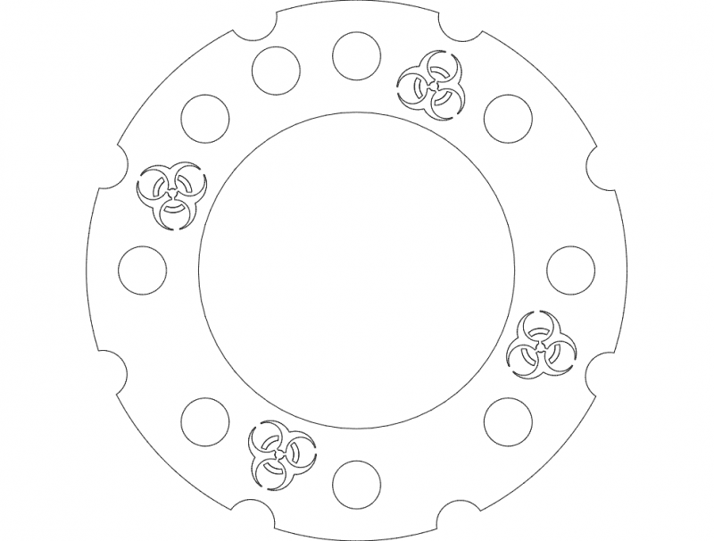 Arquivo Vetorial DXF de Reforço de Aro H1 Biohazard