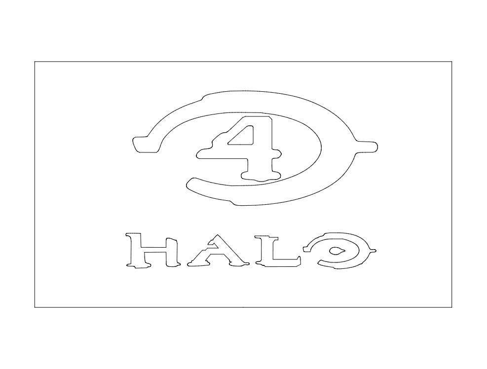 Archivo Vectorial del Logotipo de Halo 4 para Corte Láser DXF