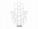 Desenho Vetorial da Mão de Fátima para Corte Laser (Arquivo DXF)