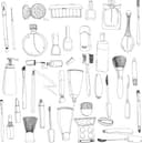 Colección de Vectores de Cosméticos Dibujados a Mano