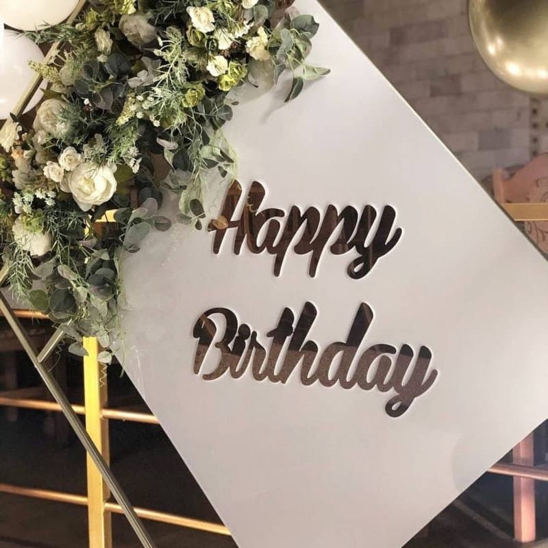 Happy Birthday Cursive Sign Vector for Laser Cutting