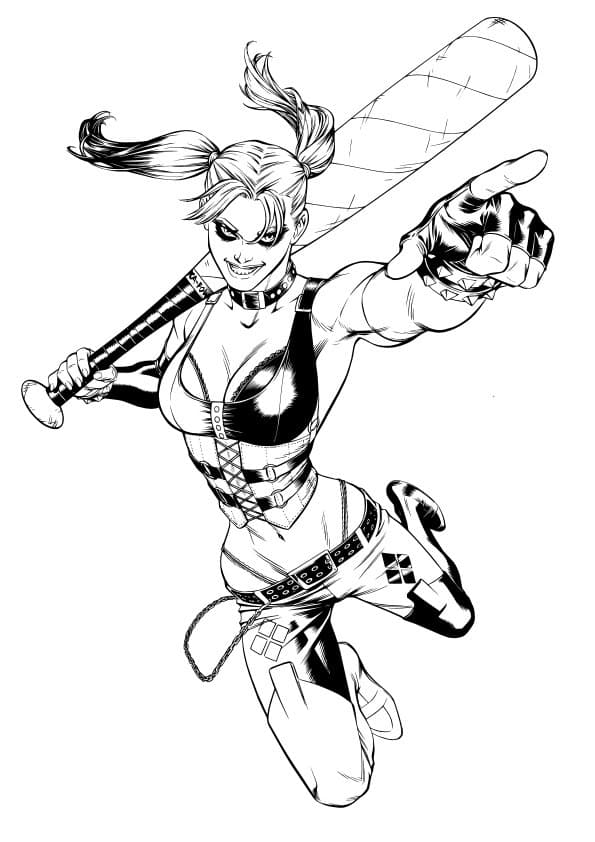 Harley Quinn Action Vector File for Laser Cutting