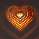 Diseño Vectorial de Lámpara Colgante en Capas de Corazón