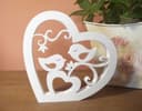 Decoración de Pajaritos del Amor en Corazón Vector Laser Cut